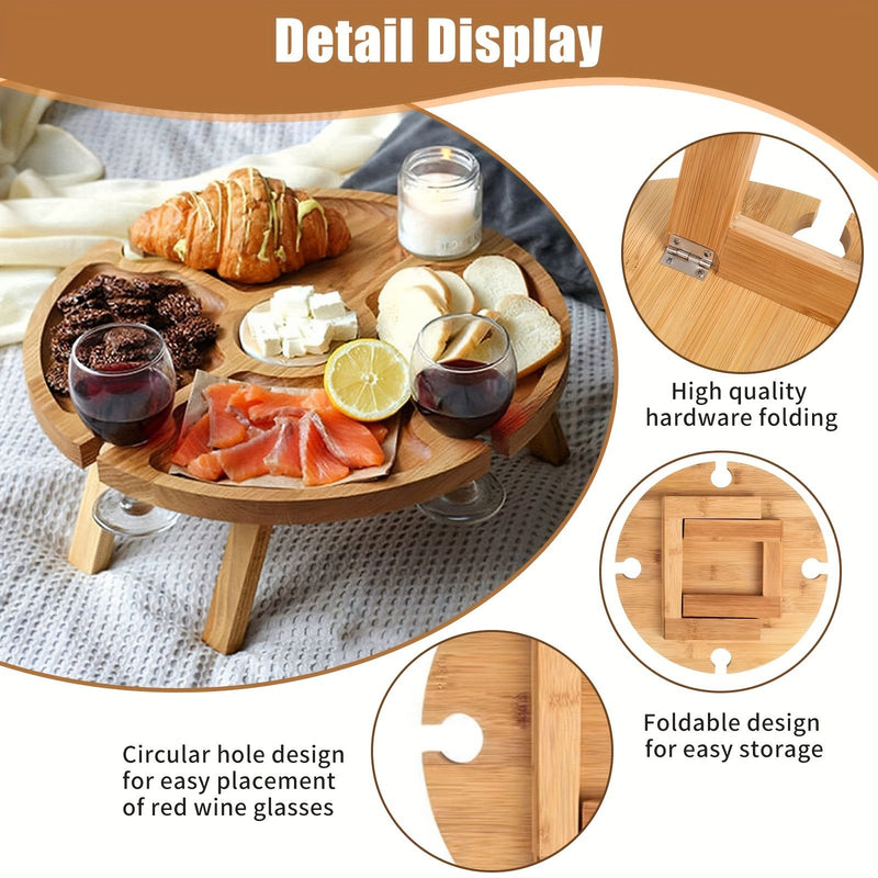 Mesa de Piquenique Dobrável de Madeira